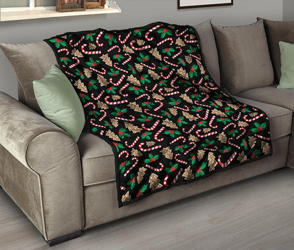 Christmas Cookie And Candy Pattern Print Quilt