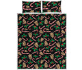 Christmas Cookie And Candy Pattern Print Quilt Bed Set