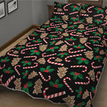 Christmas Cookie And Candy Pattern Print Quilt Bed Set
