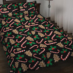 Christmas Cookie And Candy Pattern Print Quilt Bed Set