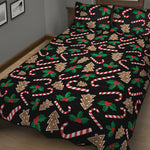 Christmas Cookie And Candy Pattern Print Quilt Bed Set