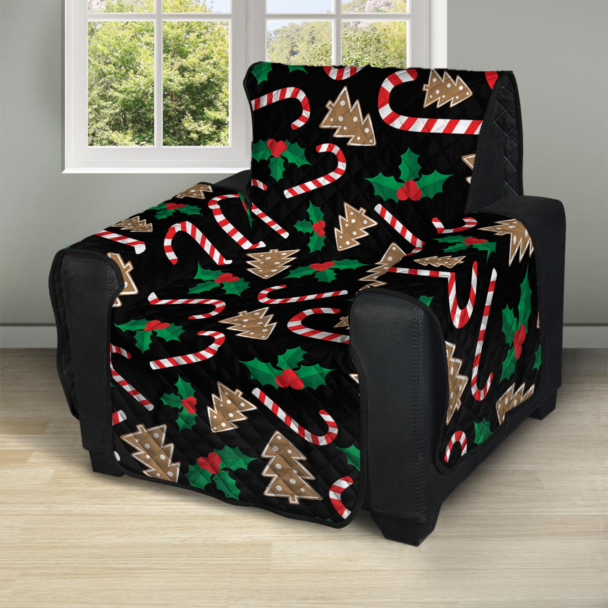 Christmas Cookie And Candy Pattern Print Recliner Protector