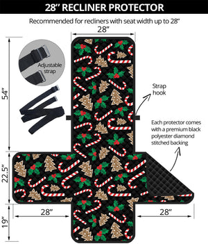 Christmas Cookie And Candy Pattern Print Recliner Protector