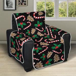 Christmas Cookie And Candy Pattern Print Recliner Protector