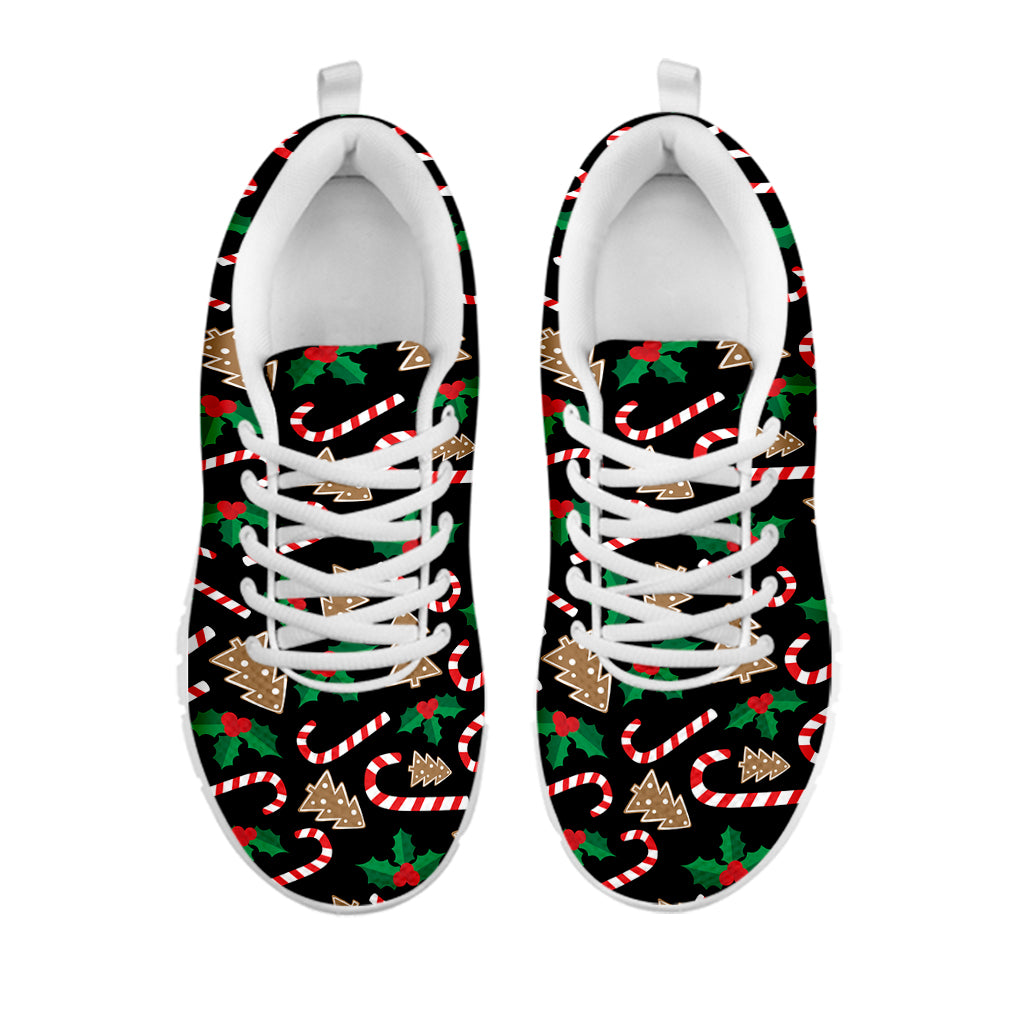 Christmas Cookie And Candy Pattern Print White Sneakers