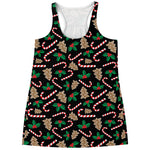 Christmas Cookie And Candy Pattern Print Women's Racerback Tank Top