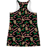 Christmas Cookie And Candy Pattern Print Women's Racerback Tank Top