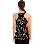 Christmas Cookie And Candy Pattern Print Women's Racerback Tank Top