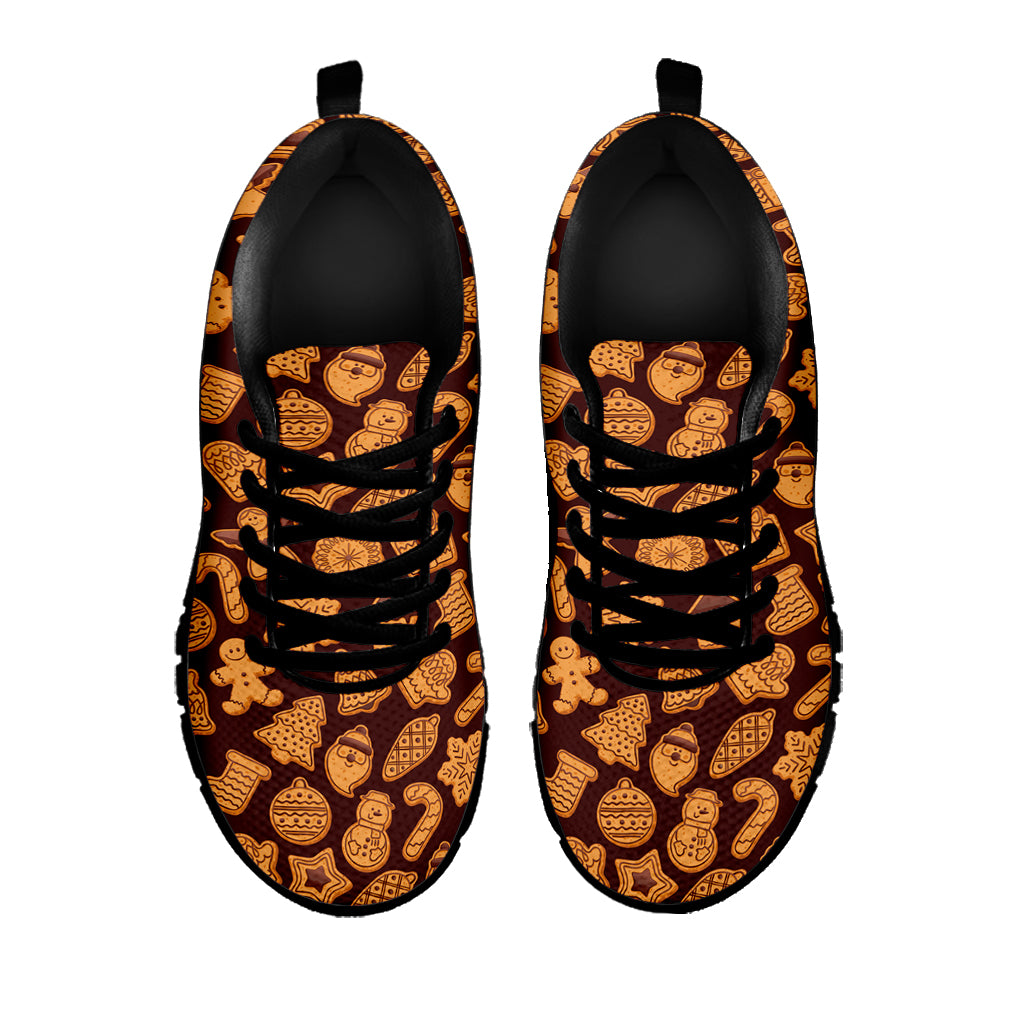 Christmas Cookies Pattern Print Black Sneakers