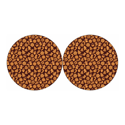 Christmas Cookies Pattern Print Car Coasters