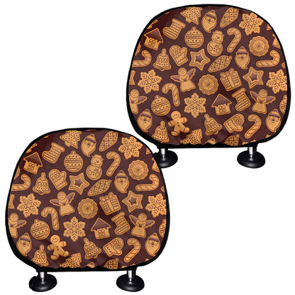 Christmas Cookies Pattern Print Car Headrest Covers