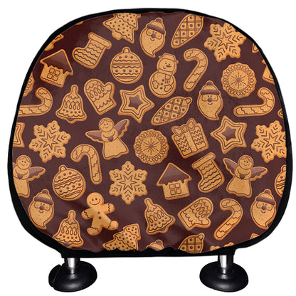 Christmas Cookies Pattern Print Car Headrest Covers