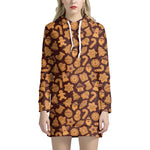 Christmas Cookies Pattern Print Hoodie Dress