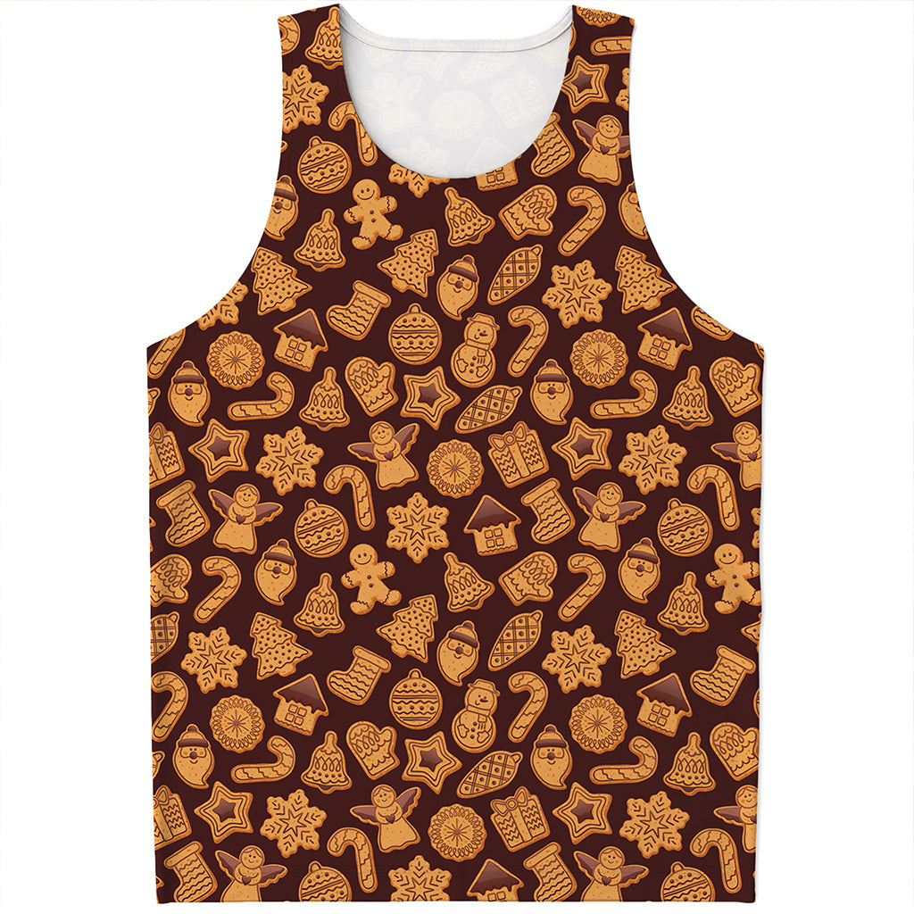 Christmas Cookies Pattern Print Men's Tank Top