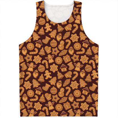 Christmas Cookies Pattern Print Men's Tank Top