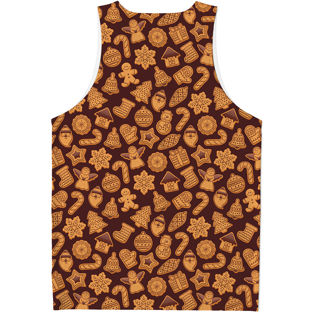 Christmas Cookies Pattern Print Men's Tank Top