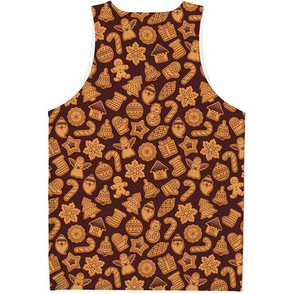 Christmas Cookies Pattern Print Men's Tank Top