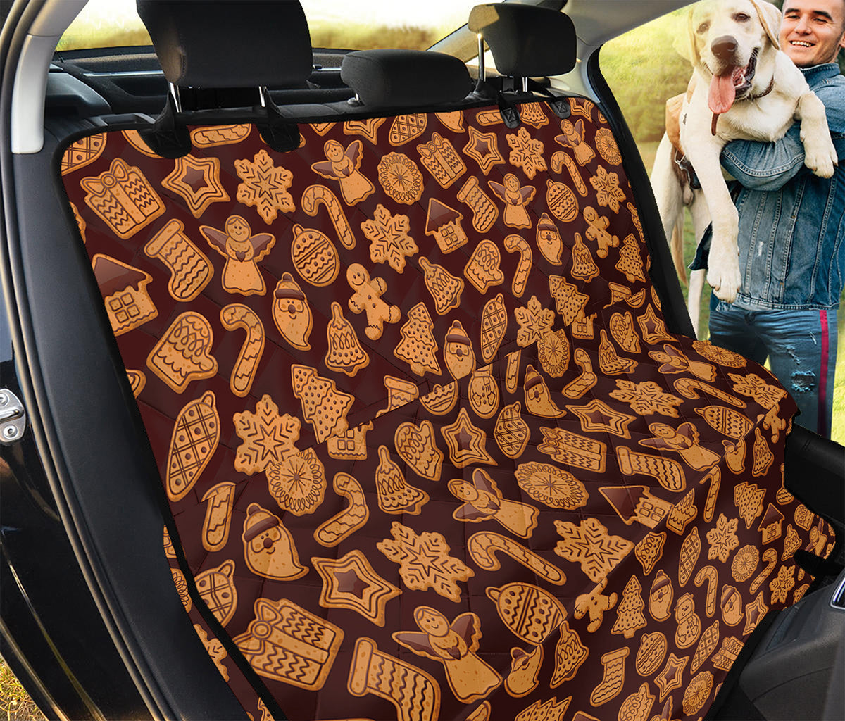 Christmas Cookies Pattern Print Pet Car Back Seat Cover