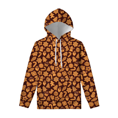 Christmas Cookies Pattern Print Pullover Hoodie