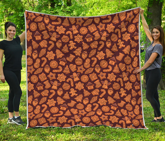Christmas Cookies Pattern Print Quilt