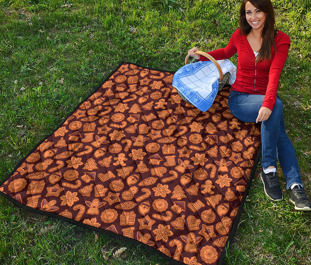 Christmas Cookies Pattern Print Quilt