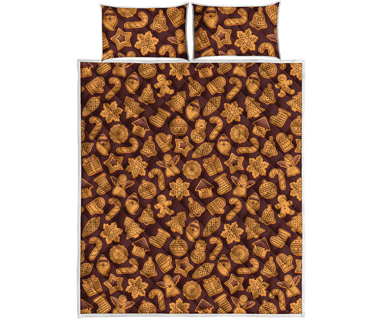 Christmas Cookies Pattern Print Quilt Bed Set