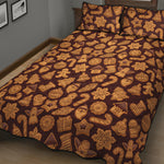 Christmas Cookies Pattern Print Quilt Bed Set