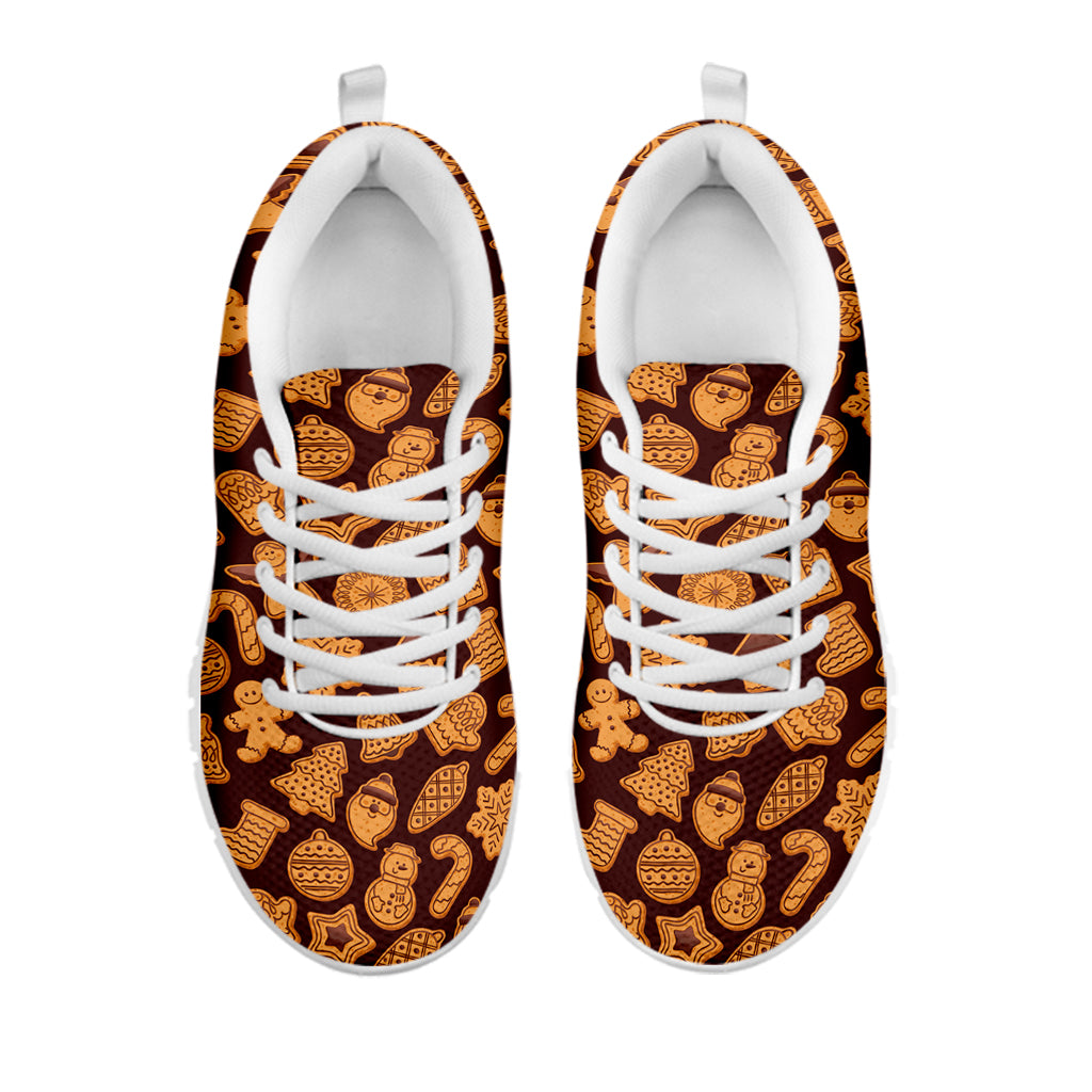 Christmas Cookies Pattern Print White Sneakers