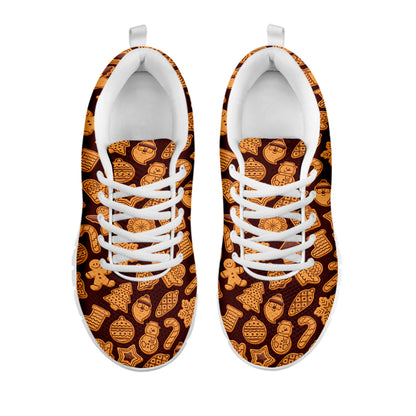 Christmas Cookies Pattern Print White Sneakers