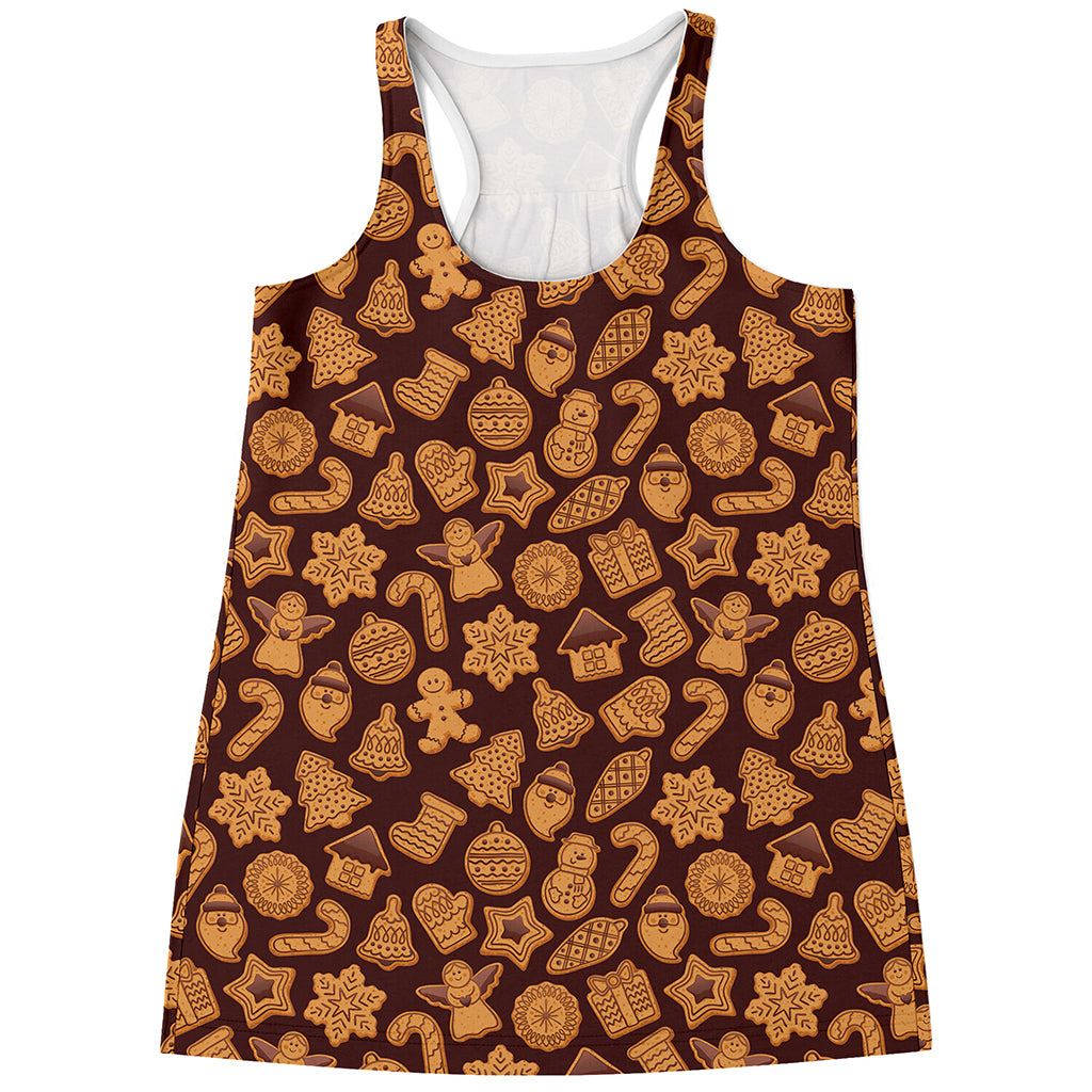 Christmas Cookies Pattern Print Women's Racerback Tank Top