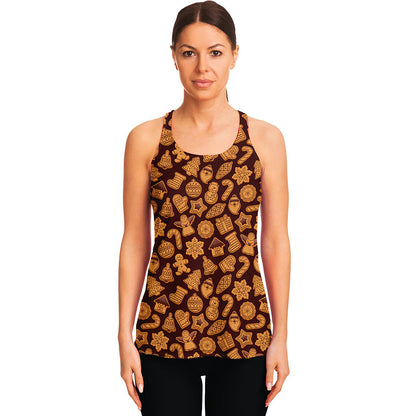 Christmas Cookies Pattern Print Women's Racerback Tank Top