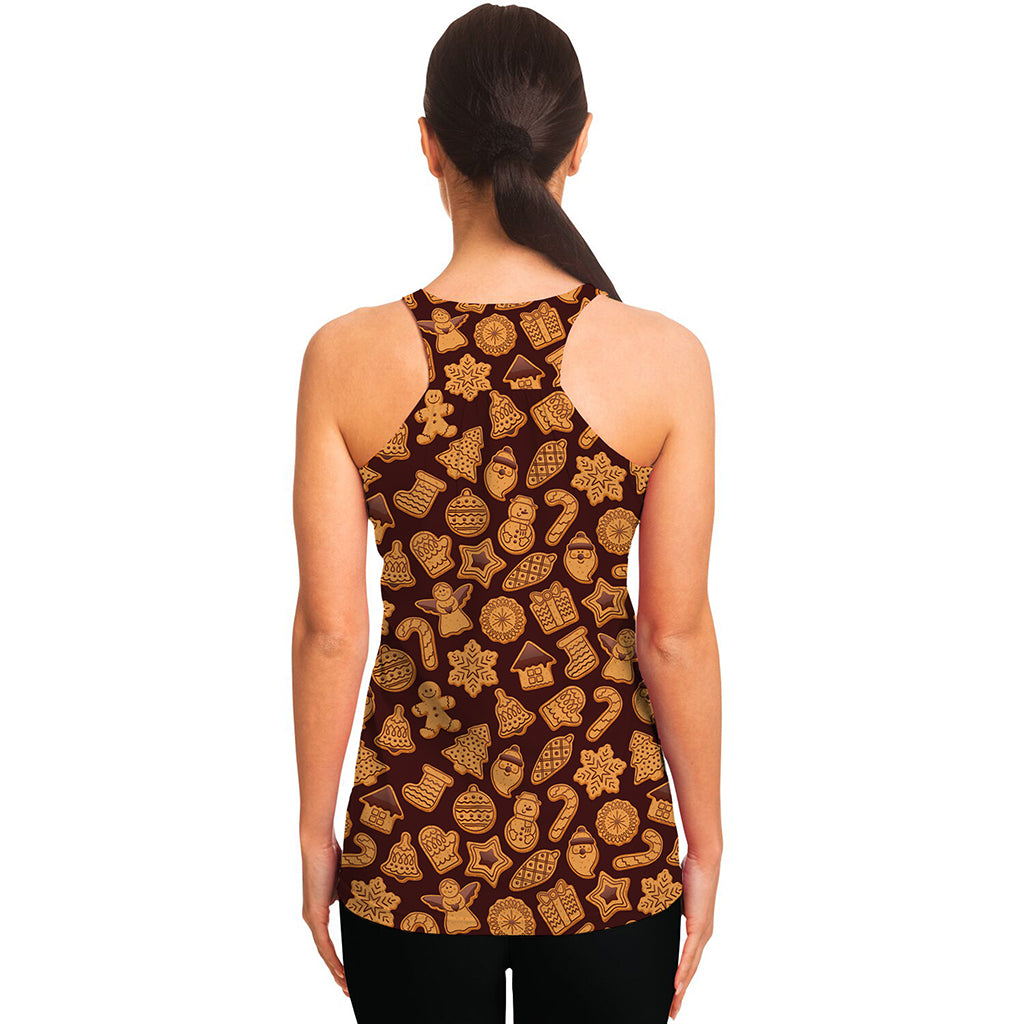 Christmas Cookies Pattern Print Women's Racerback Tank Top