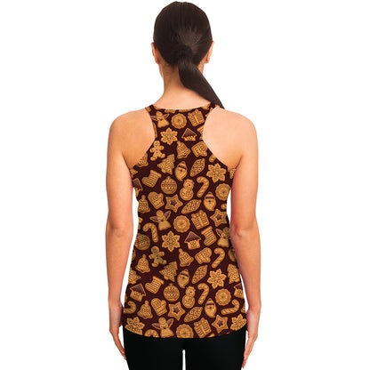 Christmas Cookies Pattern Print Women's Racerback Tank Top