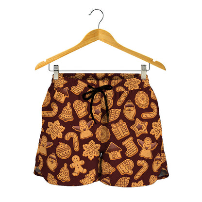 Christmas Cookies Pattern Print Women's Shorts