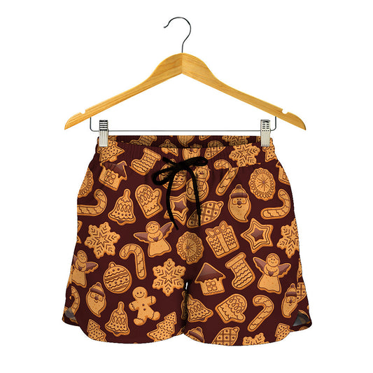 Christmas Cookies Pattern Print Women's Shorts