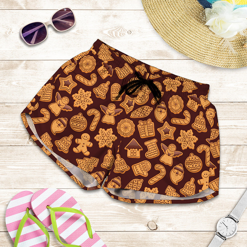 Christmas Cookies Pattern Print Women's Shorts