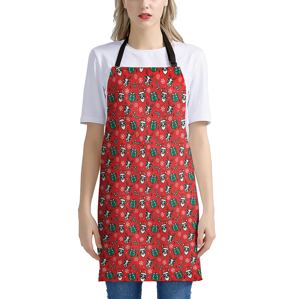 Christmas Cow Pattern Print Apron