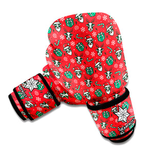 Christmas Cow Pattern Print Boxing Gloves