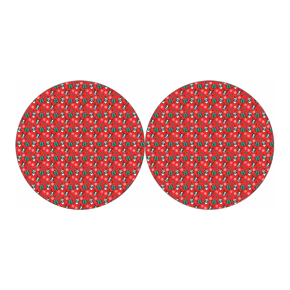 Christmas Cow Pattern Print Car Coasters