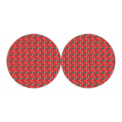 Christmas Cow Pattern Print Car Coasters