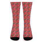 Christmas Cow Pattern Print Crew Socks