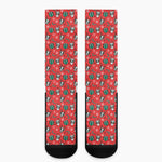 Christmas Cow Pattern Print Crew Socks