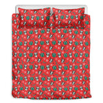 Christmas Cow Pattern Print Duvet Cover Bedding Set