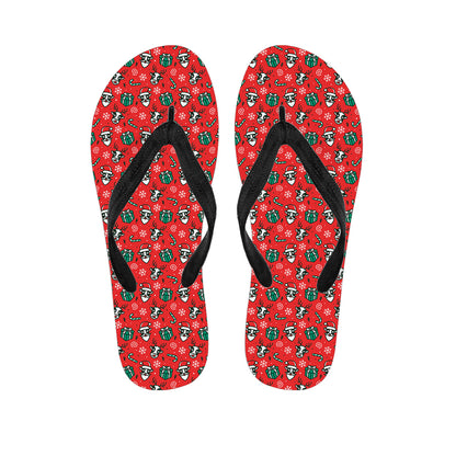 Christmas Cow Pattern Print Flip Flops