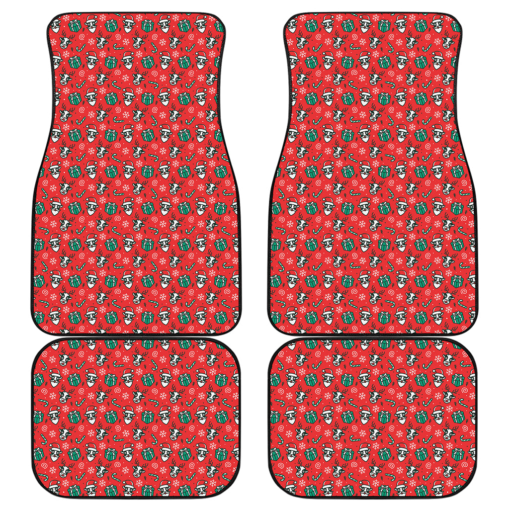 Christmas Cow Pattern Print Front and Back Car Floor Mats