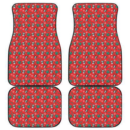 Christmas Cow Pattern Print Front and Back Car Floor Mats