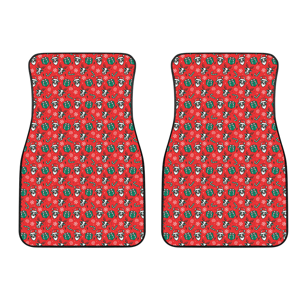 Christmas Cow Pattern Print Front Car Floor Mats