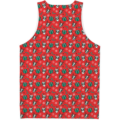 Christmas Cow Pattern Print Men's Tank Top