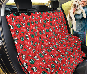 Christmas Cow Pattern Print Pet Car Back Seat Cover