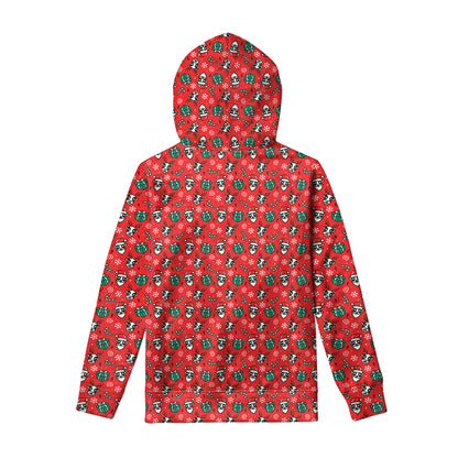 Christmas Cow Pattern Print Pullover Hoodie